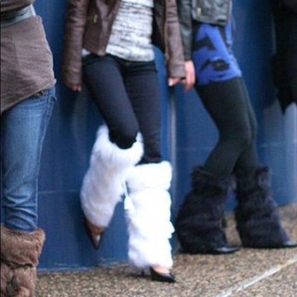 faux fur leg warmers boot covers